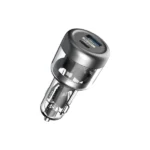 شارژر فندکی شفاف 35 وات پاورولوژی مدل Powerology 35W Transparent Car Charger A+C Port version PCCSR017