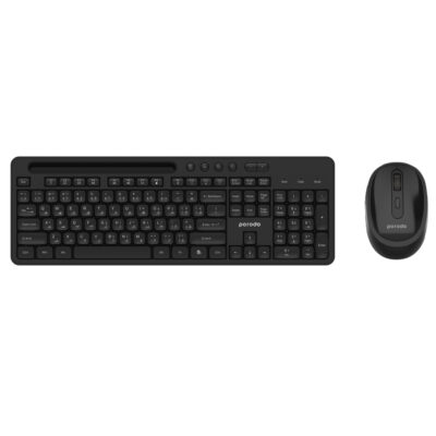 ست موس و کیبورد با قابلیت اتصال دوگانه پورودو Porodo Wireless 2.4G+BT PD-W24KBPTM-BK‏