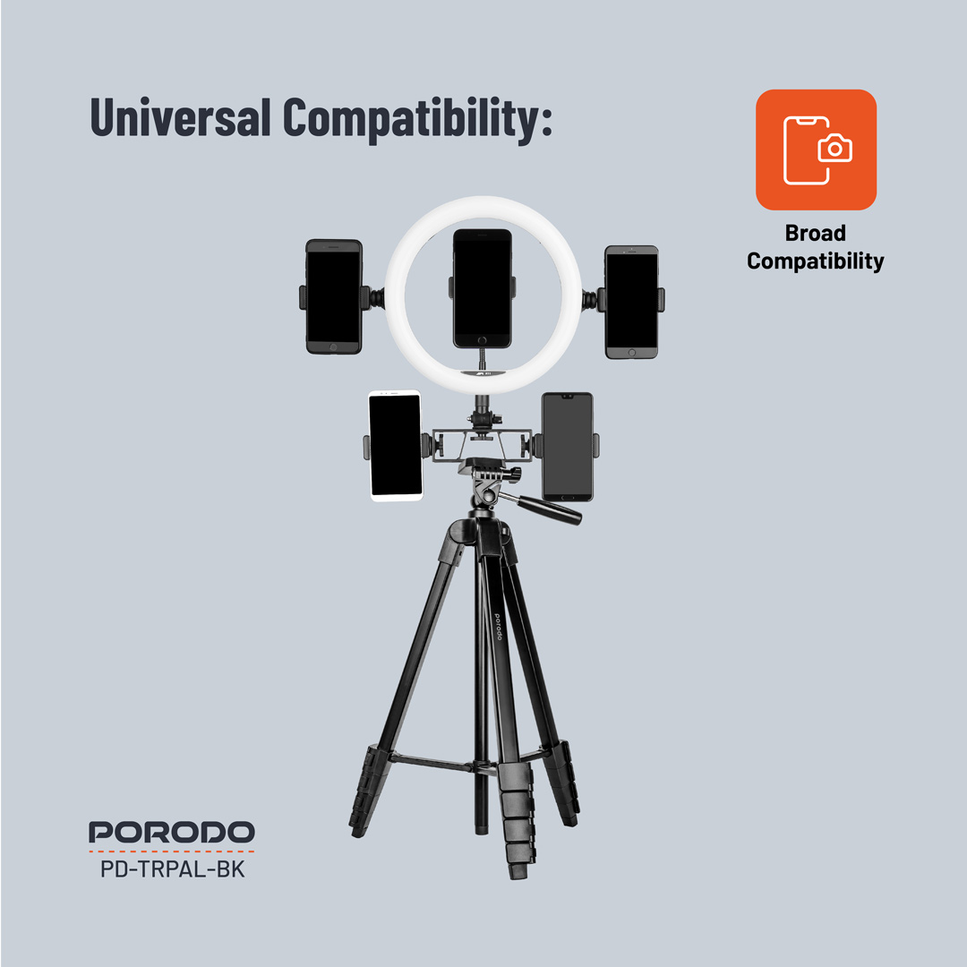 Porodo Professional Gimbal Tripod - Black (1)