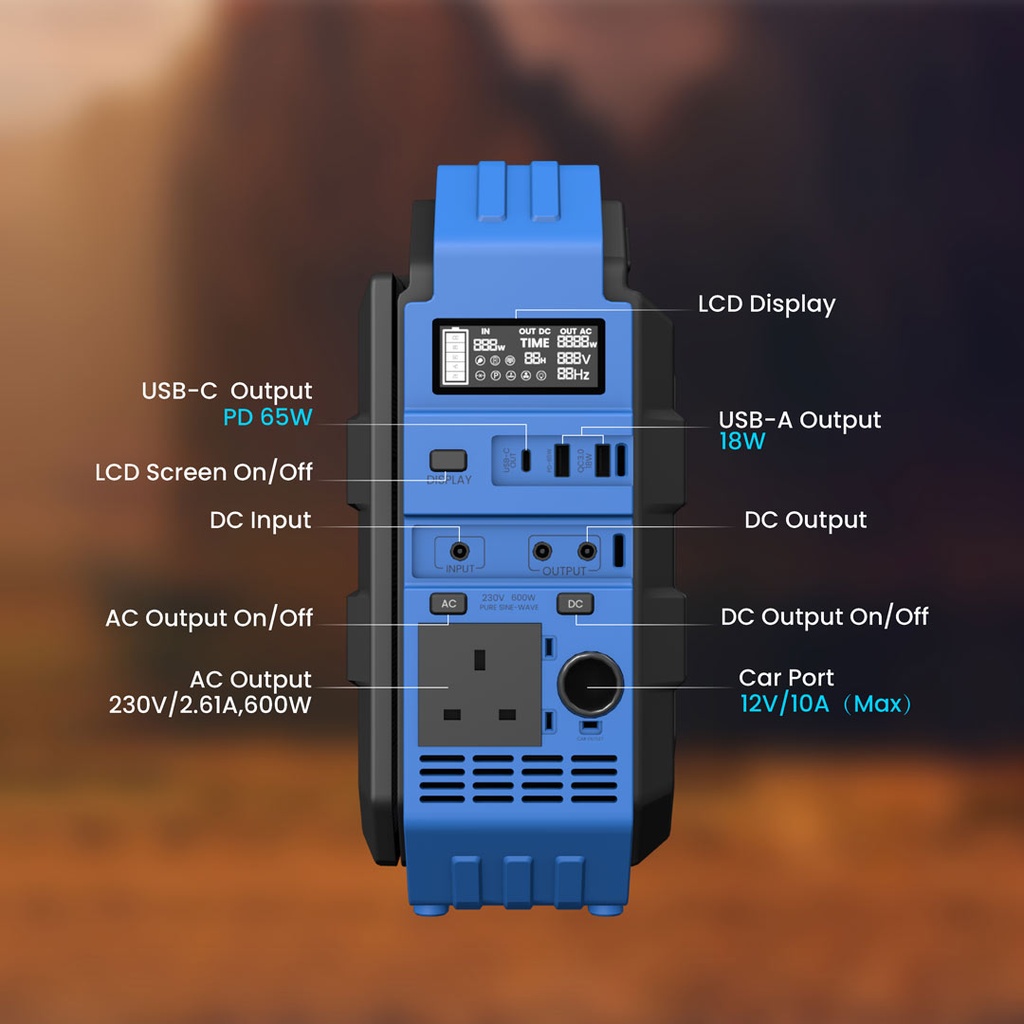 Powerology 600W Portable Power Generator Integrated Solar Panel (4)