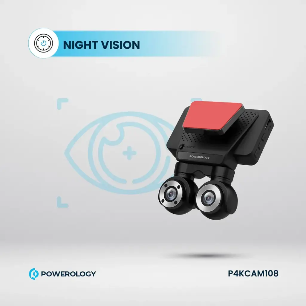 Powerology Dual Lens Dash Camera - Black (2)