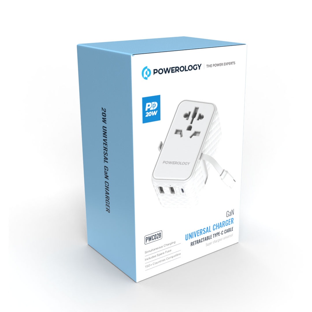 Powerology GaN Universal Charger Retractable Type-C Cable (8)