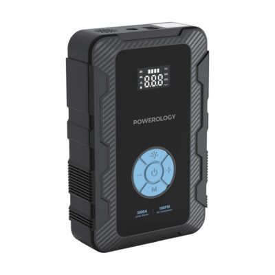 جامپ استارتر و پمپ باد 20000 هزار میلی آمپر پاورولوژی Powerology Jump Starter with Air Pump PPBCHA43