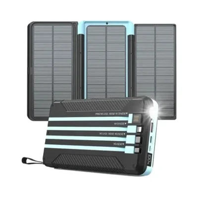 پاوربانک خورشیدی ۱۶۰۰۰ هزار 18 وات همراه با کابل متصل پاورولوژی Powerology Multi-Cable Power Bank PPBCHA70