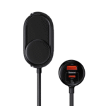 شارژر و تقسیم‌کننده فندکی بیسوس ۳۰ وات مدل c00455300121-00 با قابلیت شارژ سریع و دو پورت USB