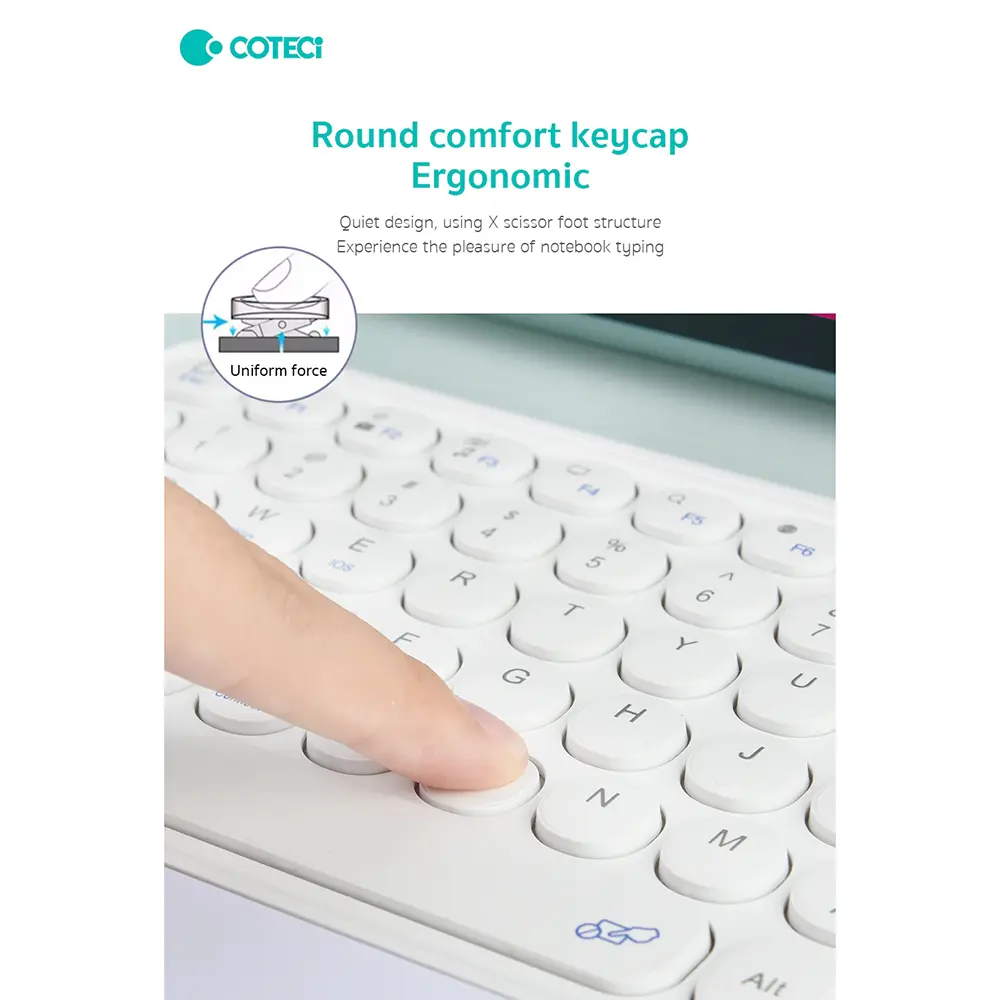 کیبورد بلوتوثی سه حالته کوتتسی مدل Coteetci 64001 (6)