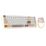 ست کیبورد و موس بی‌سیم دوحالته کوتسی COTECi مدل 84023 با طراحی ارگونومیک و کلیدهای سایلنت