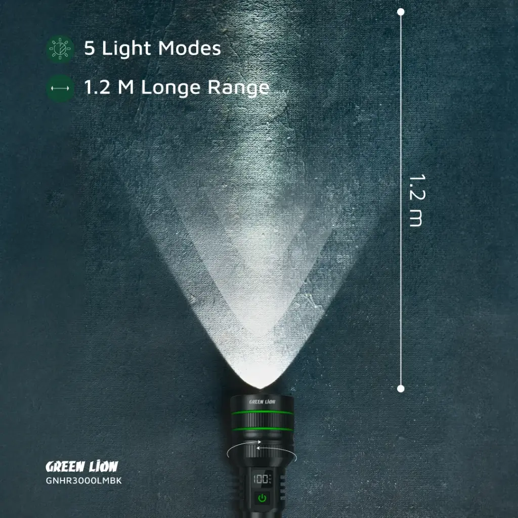 Green Lion Hyper Ray Pro LED Torch - Black (2)