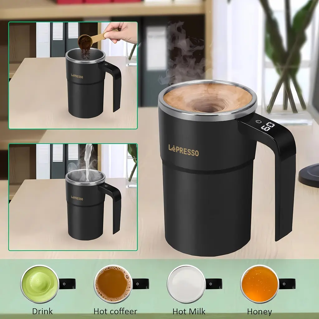 LePresso Stirmagic Auto Stirring Mug - Black (9)