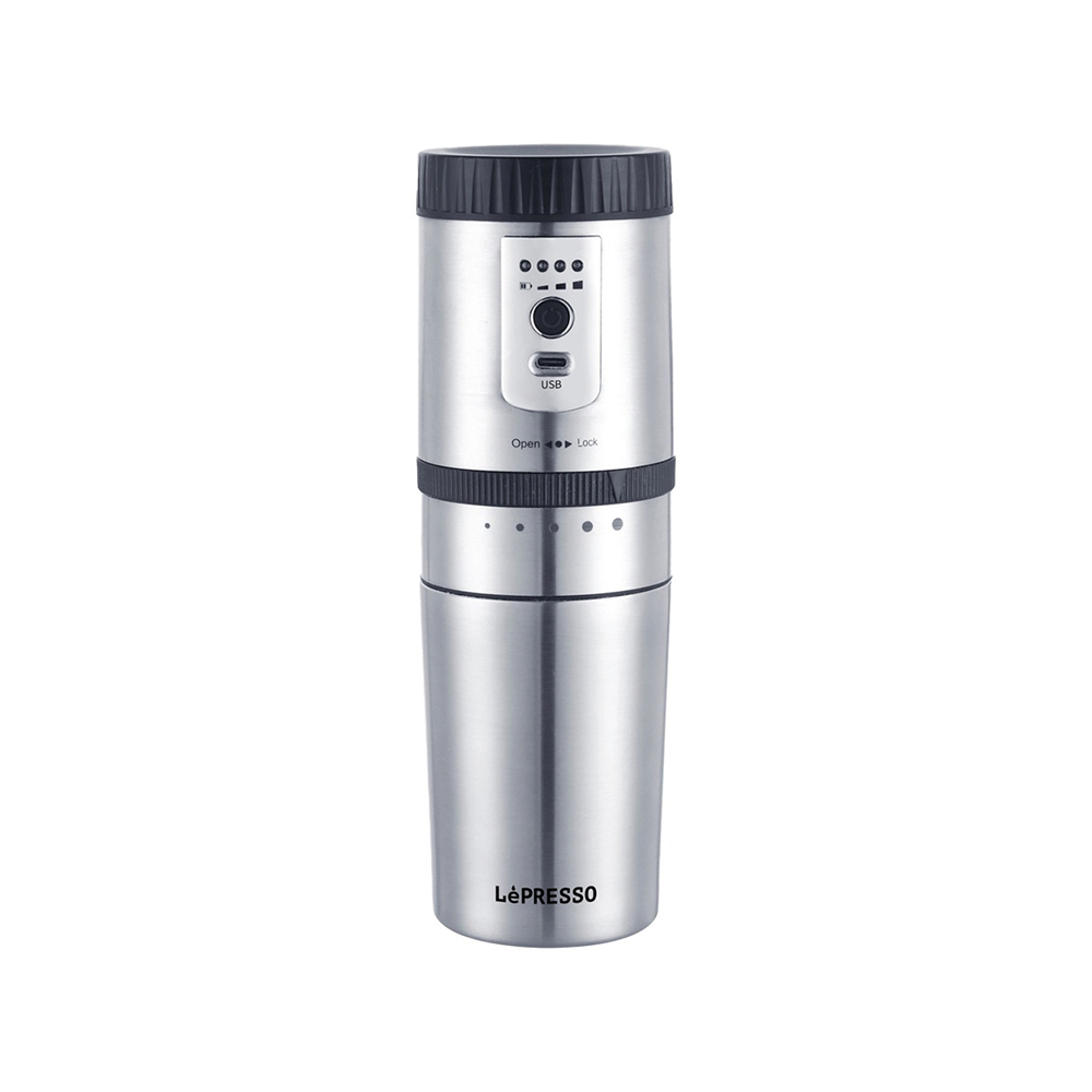 Lepresso-LPGCM-mini-grinding-and-coffee-maker-stainless-mug-4