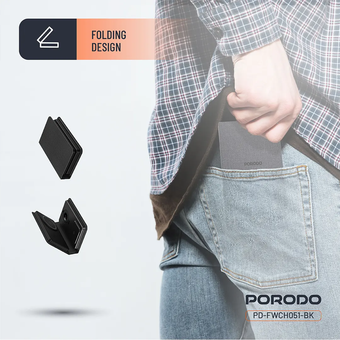 Porodo 8000mAh Folding 4-Device Charger - Black (1)