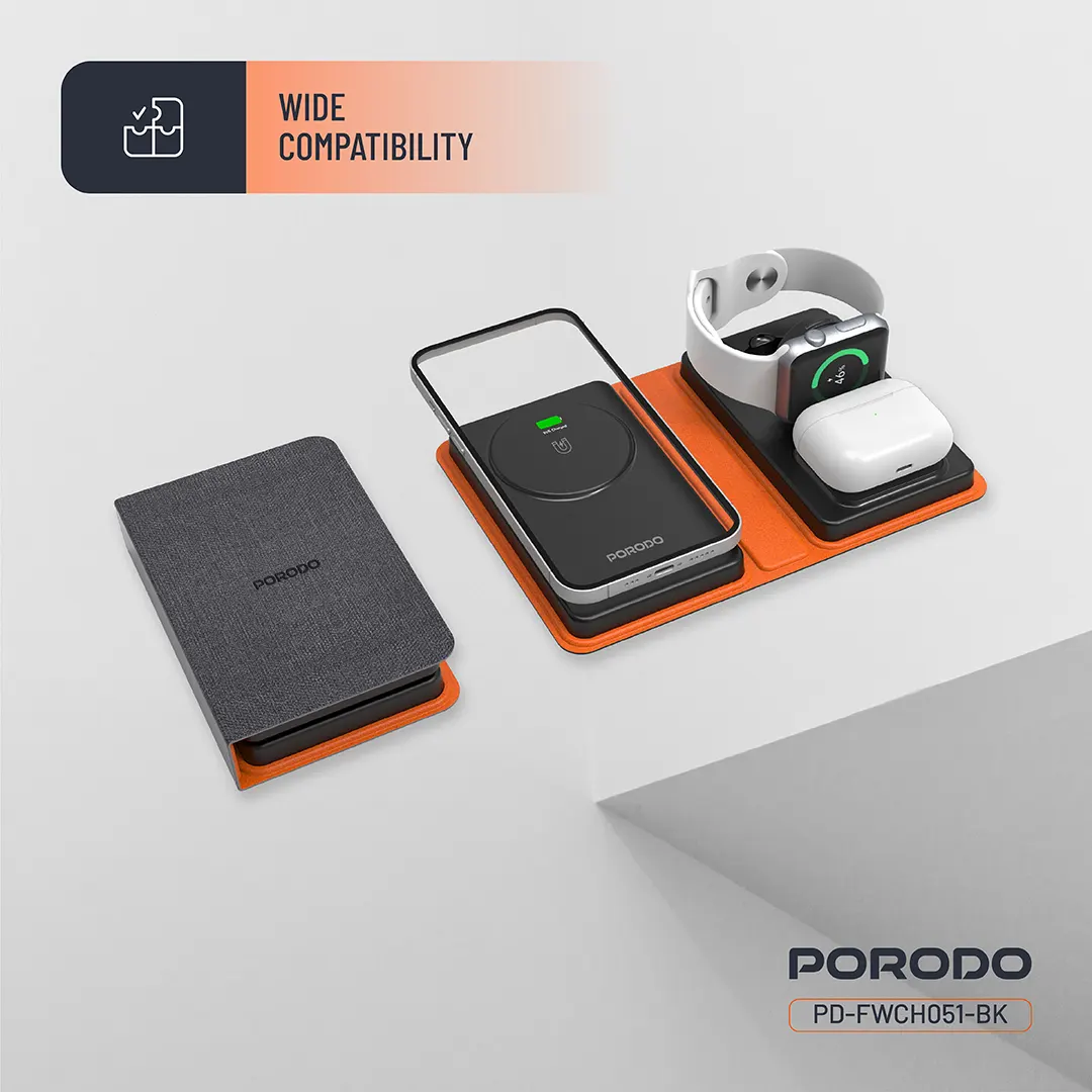 Porodo 8000mAh Folding 4-Device Charger - Black (3)