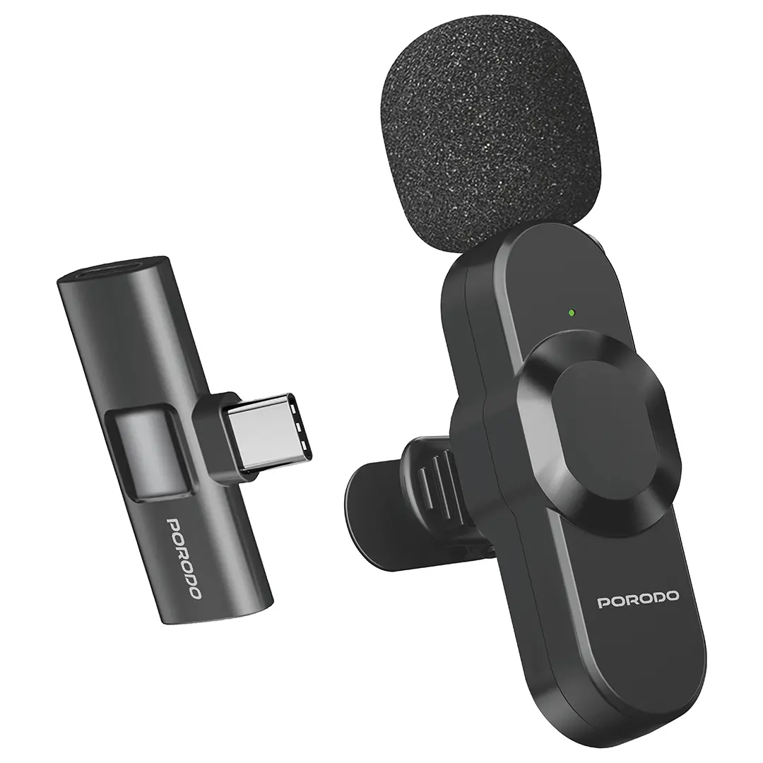 Porodo Audix Lavalier Microphone Type-C & Lightning - Black (3)