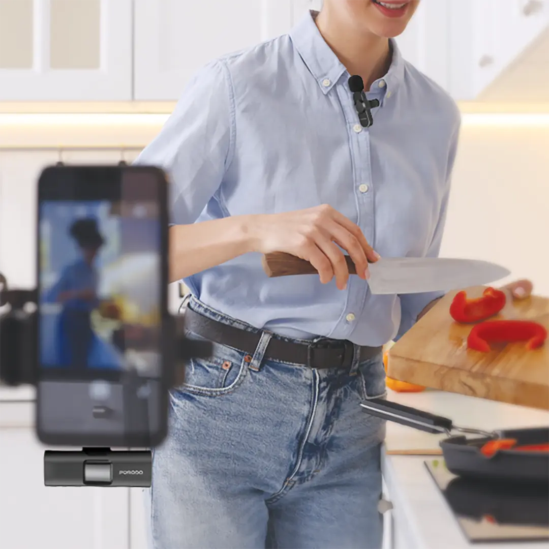 Porodo Audix Lavalier Microphone Type-C & Lightning - Black