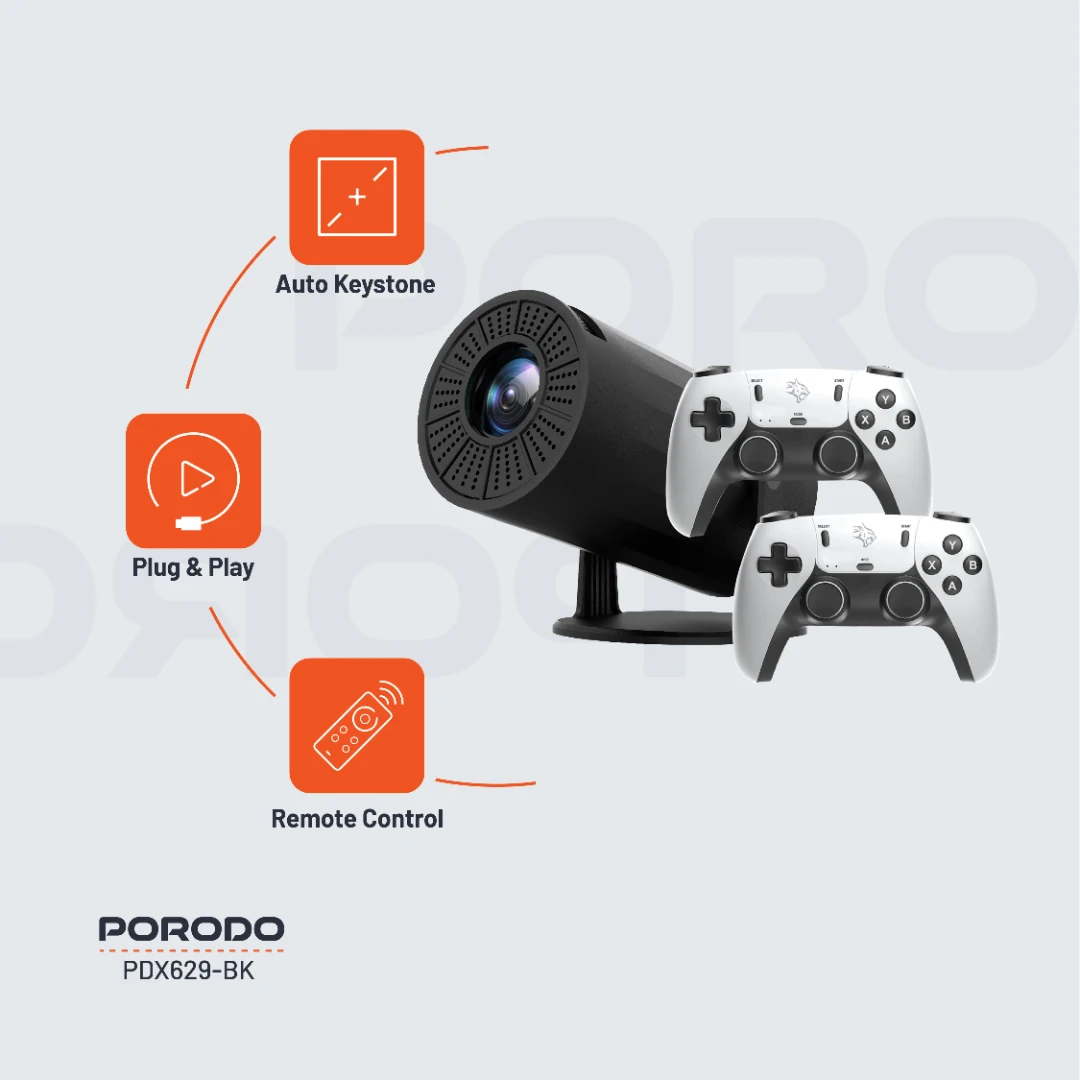 Porodo Gaming Projector with Controllers - Black (3)