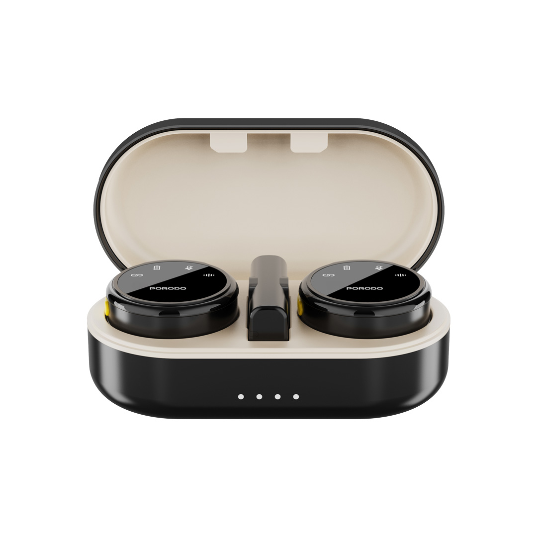 Porodo Lavalier Microphones Type-C Connector With Lightning Adapter - Black (1)