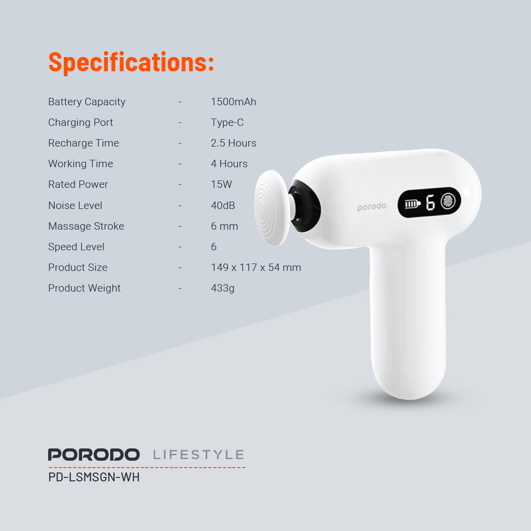 Porodo Lifestyle Active Precision Massager - White (3)