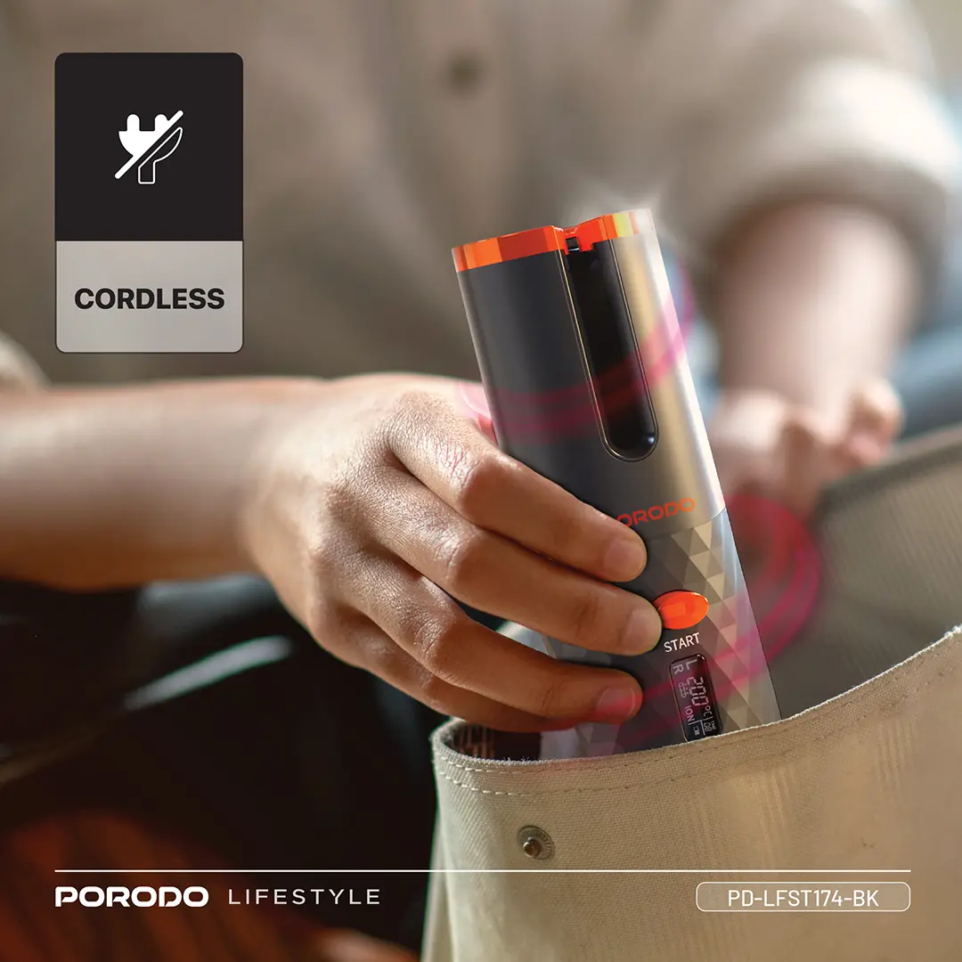 Porodo Lifestyle Automatic Hair Curler - Black (1)