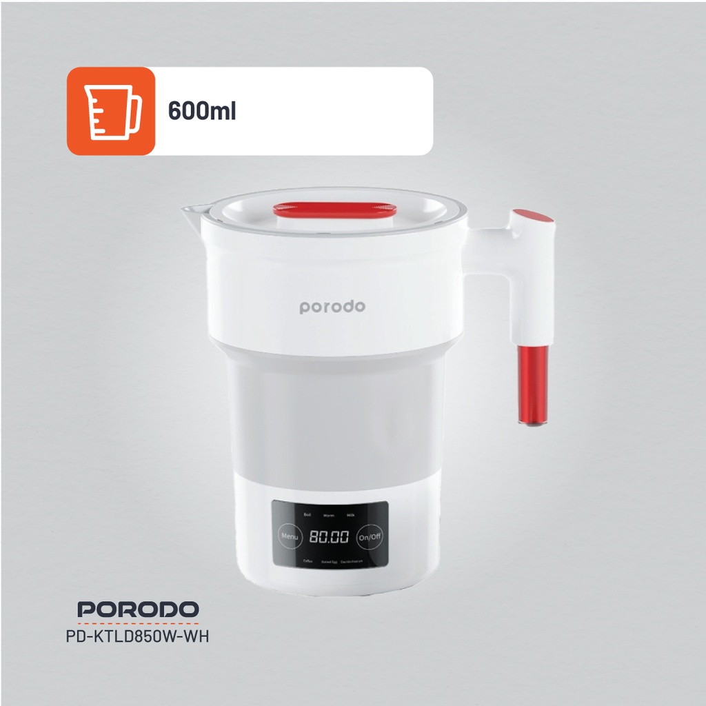 Porodo Lifestyle Portable Folding Electric Kettle - White (3)