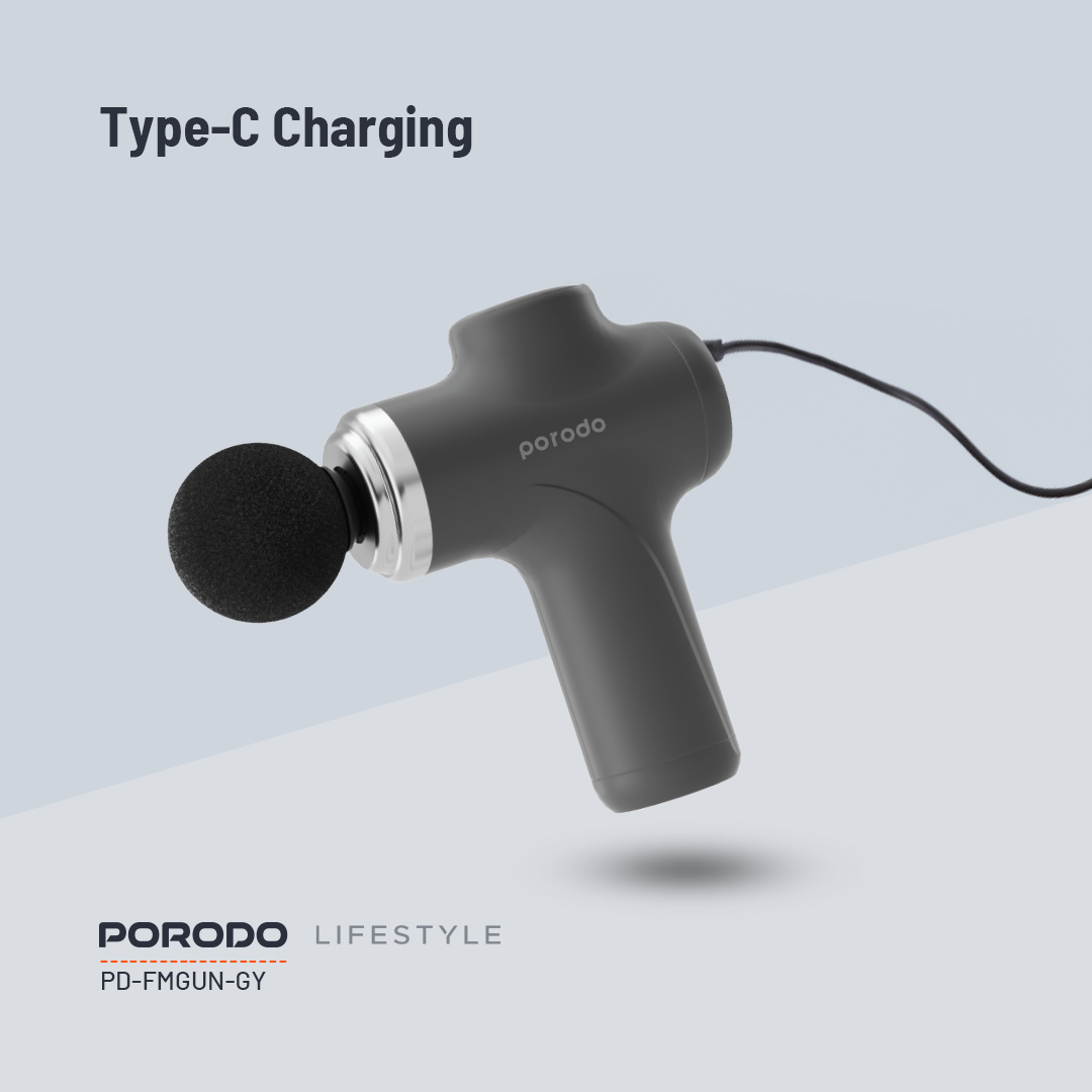 Porodo Lifestyle Precision Handheld Massager with 4 Interchangeable Head (2)