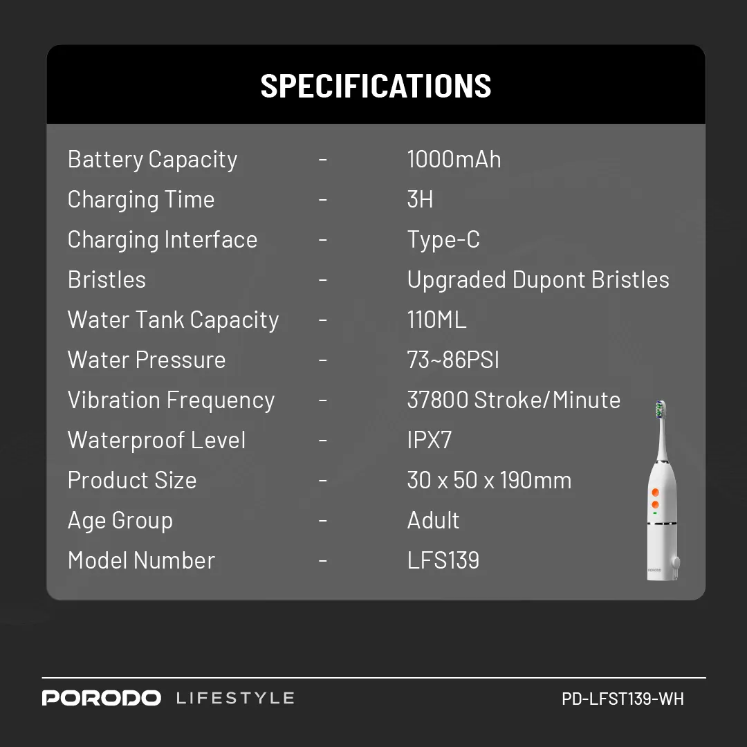 Porodo Lifestyle Water Floss & Sonic Electric Toothbrush (11)