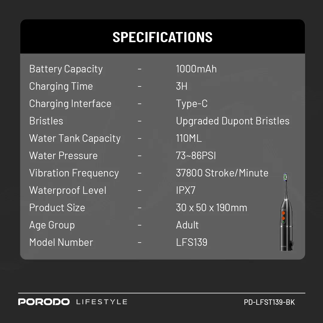 Porodo Lifestyle Water Floss & Sonic Electric Toothbrush (3)