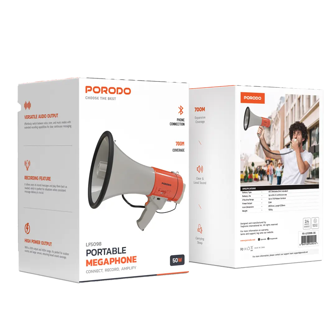 Porodo Portable Megaphone - Orange