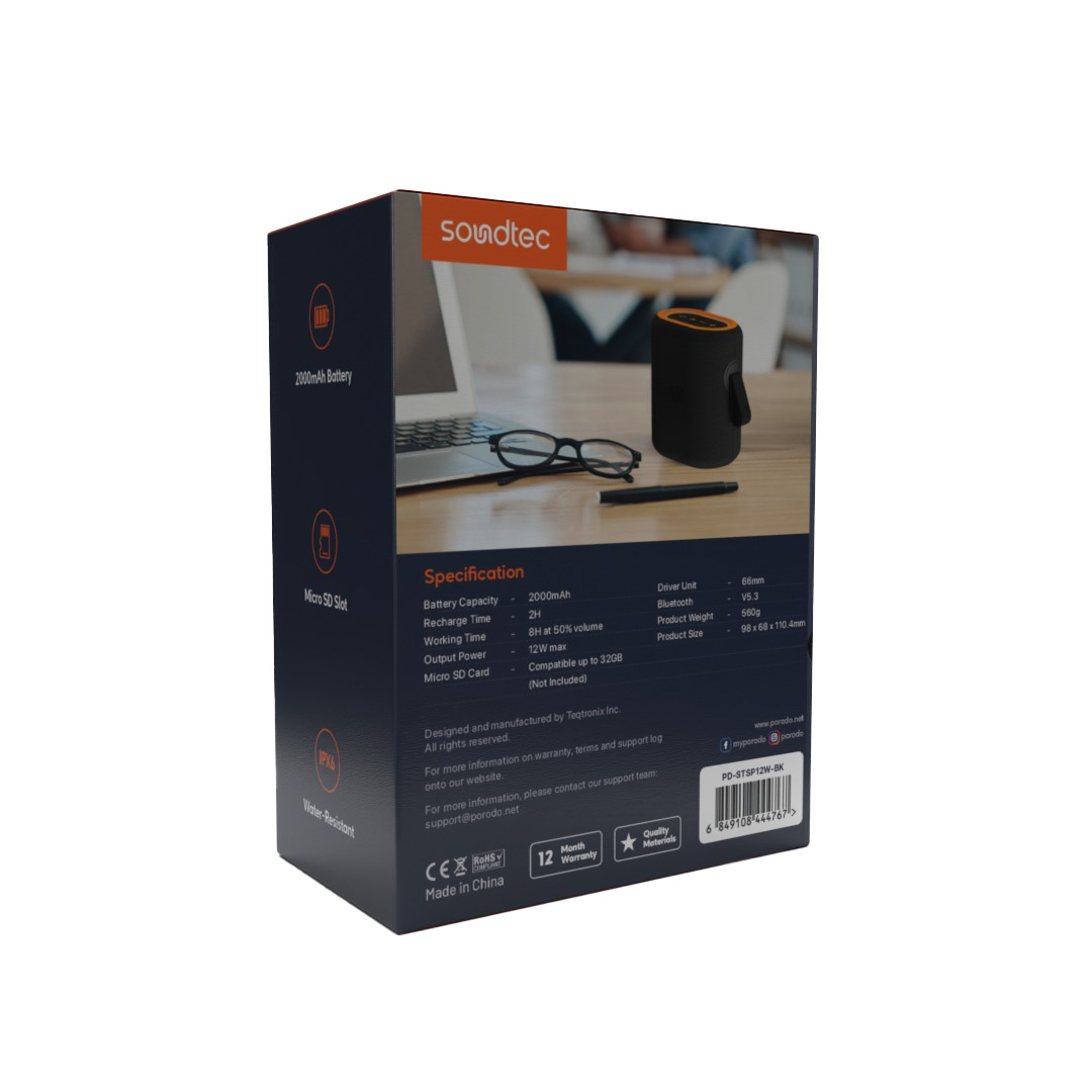 Porodo Soundtec Rave Portable Speaker - Black (7)