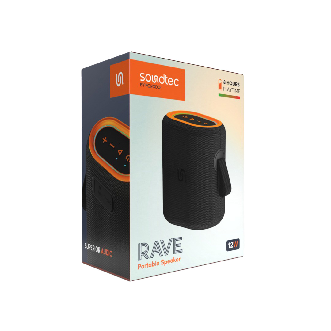 Porodo Soundtec Rave Portable Speaker - Black (8)