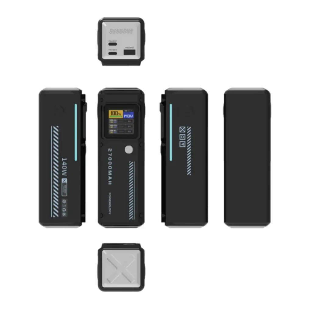Powerology 27000mAh Smart Display Power Bank - Black (1)