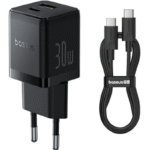 آداپتور شارژ سریع بیسوس Baseus Palm Fast Charger 30W با کابل
