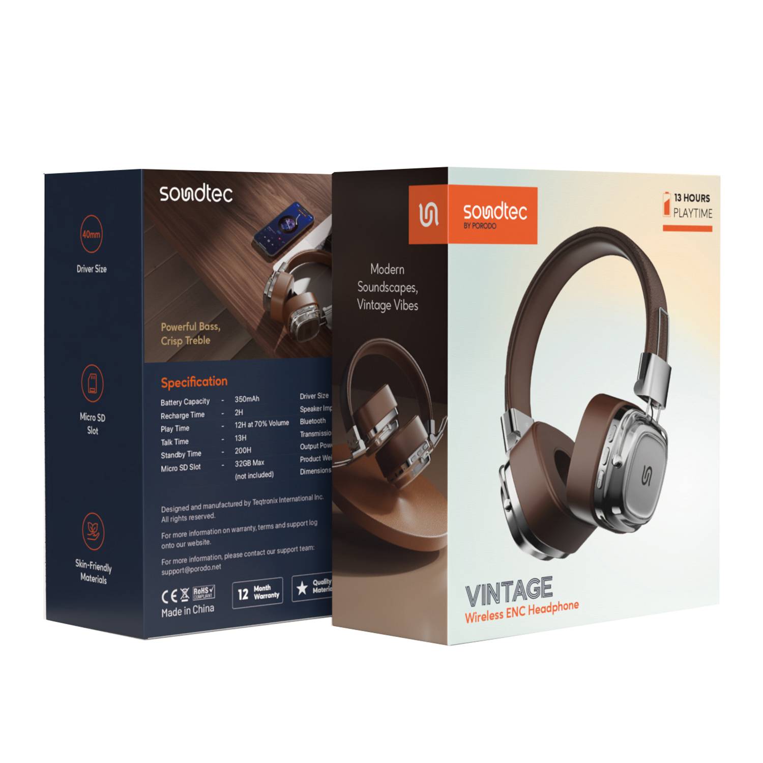 هدفون-ENC-بی_سیم-Porodo-Soundtec-Vintage-1