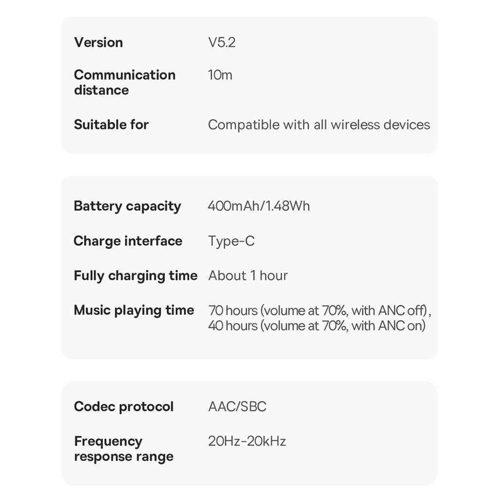 هدفون بلوتوث بیسوس Baseus Bowie H1 NGTW230002 با 70 ساعت شارژدهی و ANC (15)