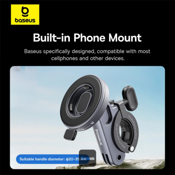 هولدر مگنتی دوچرخه و چراغ قوه بیسوس Baseus PrimeTrip (9)