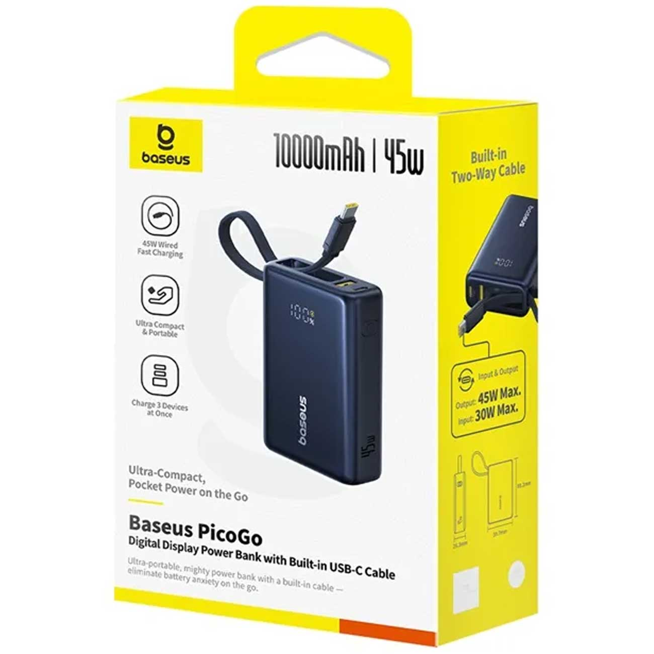 پاوبانک 45 وات 10000 با کابل تایپ سی بیسوس Baseus PicoGo Power Bank PPPG-1W45C (11)