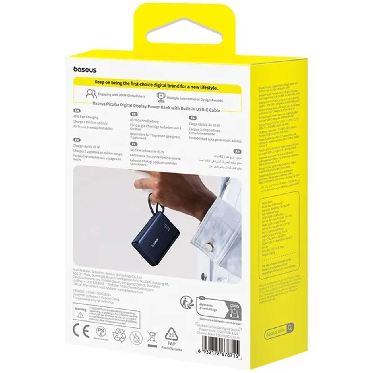 پاوبانک 45 وات 10000 با کابل تایپ سی بیسوس Baseus PicoGo Power Bank PPPG-1W45C (12)
