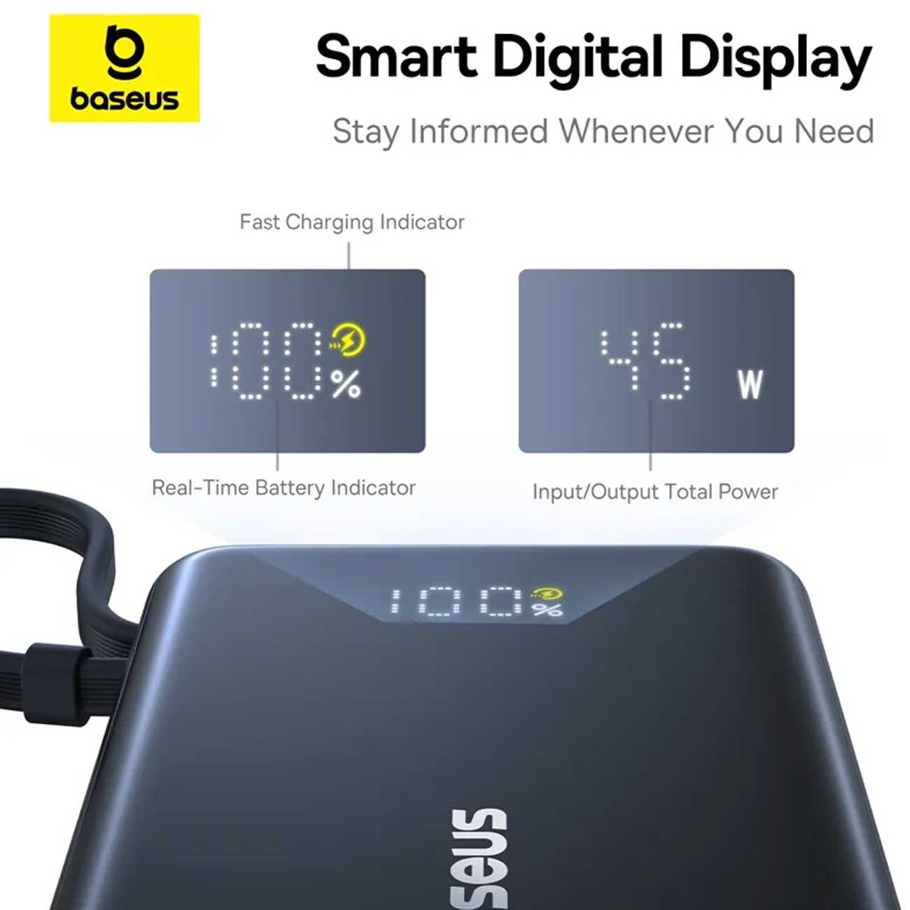 پاوبانک 45 وات 10000 با کابل تایپ سی بیسوس Baseus PicoGo Power Bank PPPG-1W45C (4)