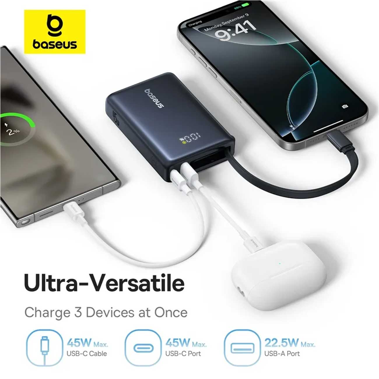پاوبانک 45 وات 10000 با کابل تایپ سی بیسوس Baseus PicoGo Power Bank PPPG-1W45C (6)