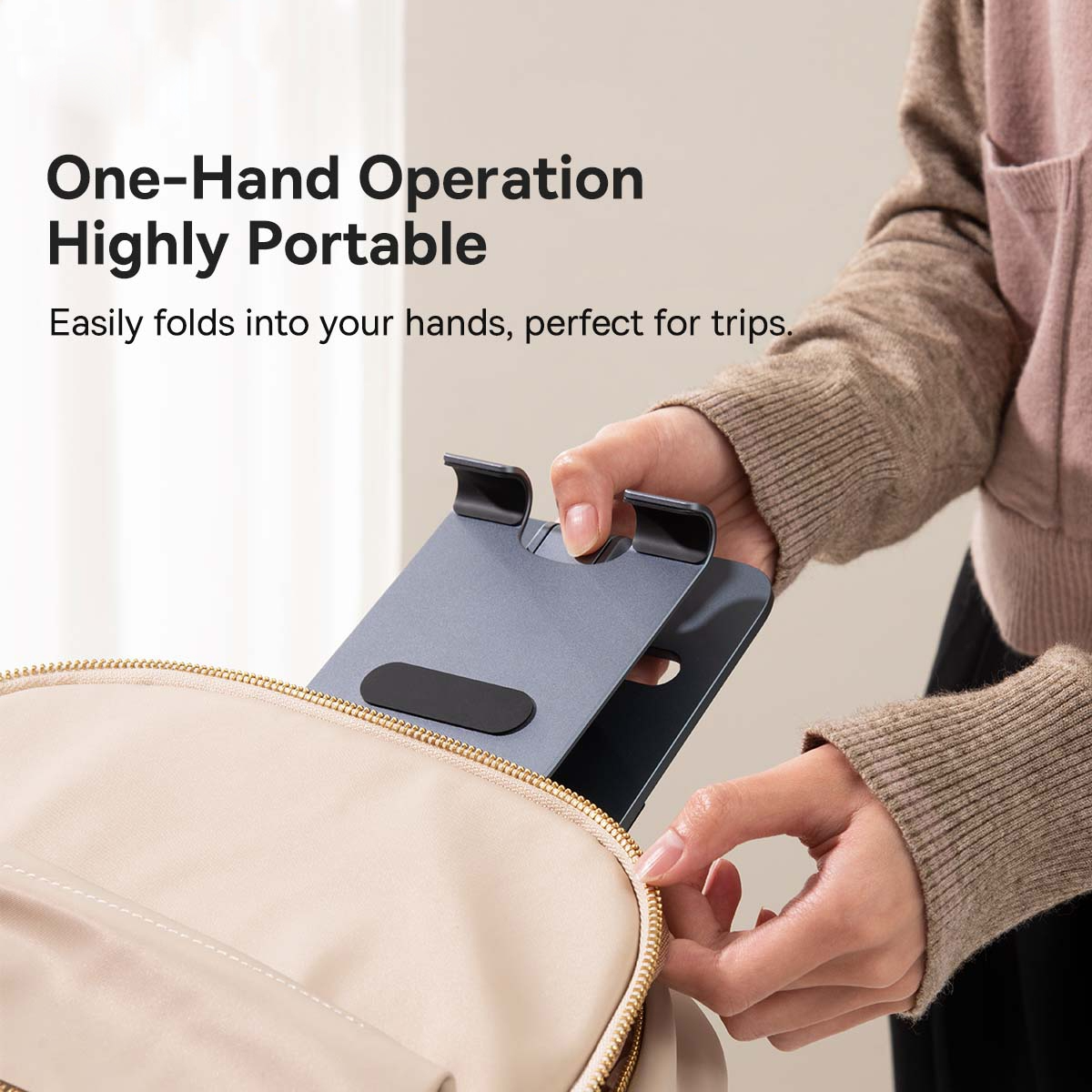 پایه نگهدارنده فلزی تاشو بیسوس Baseus Desktop Biaxial Foldable Metal Holder BS-HP006A (4)