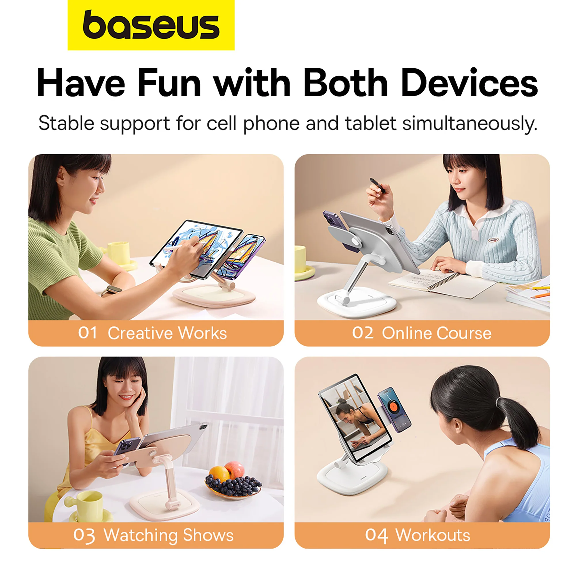 پایه نگهدارنده گوشی موبایل و تبلت بیسوس Baseus SeaShell Tablet & Phone Holder BS-HP010 (9)