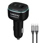 شارژر فندکی سوپر فست 140 وات پاورولوژی مدل Powerology Super Fast Car Charger