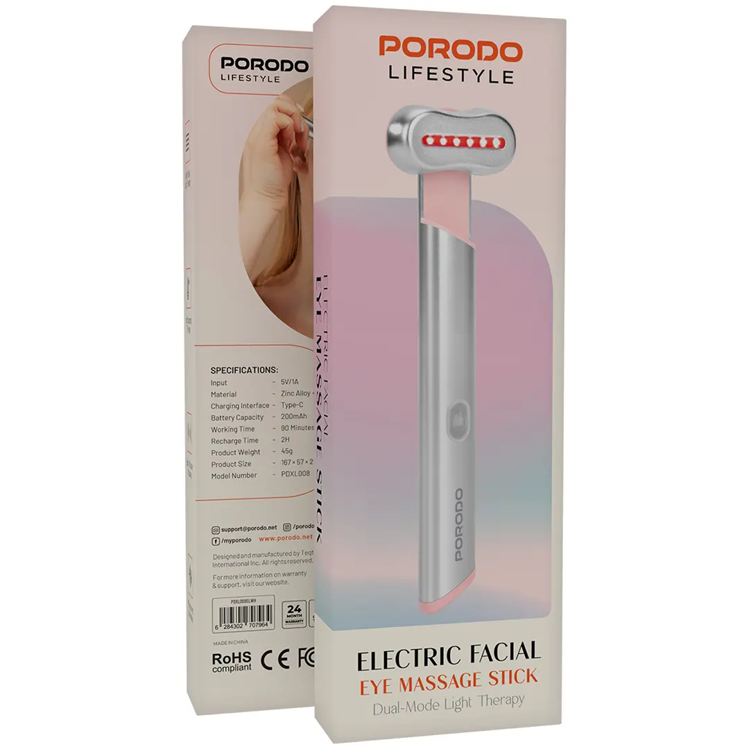Porodo Lifestyle Electrical Eye Massage Stick - Silver White (2)