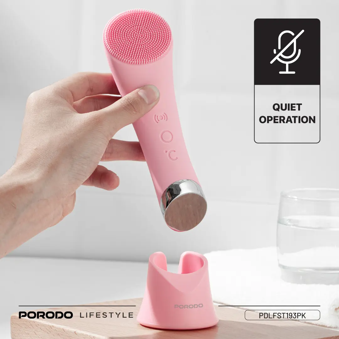 Porodo Lifestyle Sonic Vibration Facial Cleansing Brush - Pink (5)
