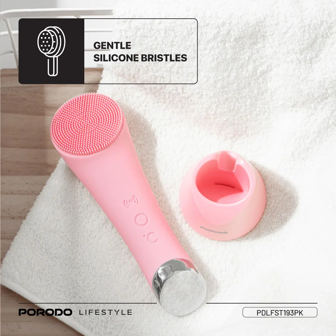 Porodo Lifestyle Sonic Vibration Facial Cleansing Brush - Pink (6)