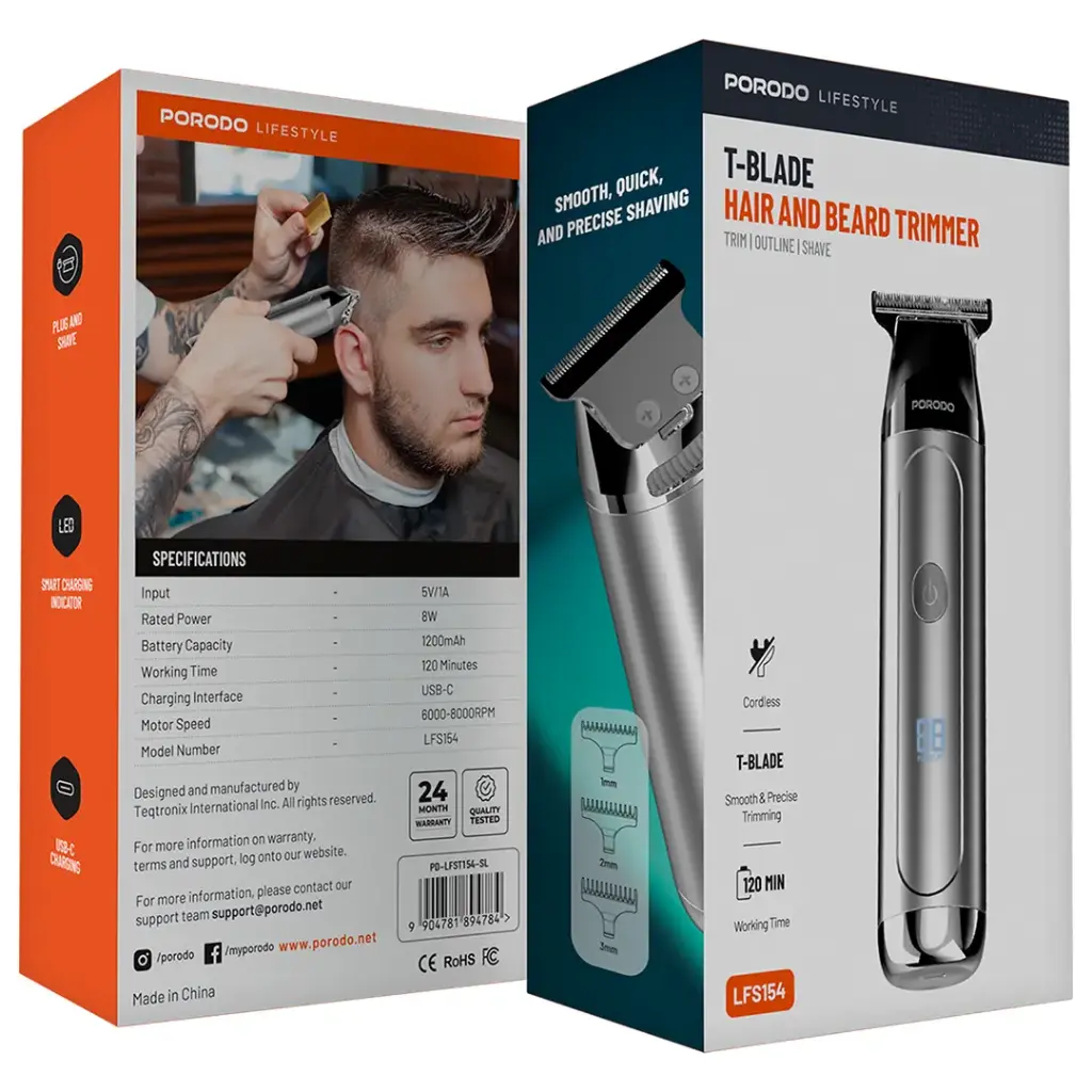 Porodo Lifestyle T-Blade Hair & Beard Trimmer (2)