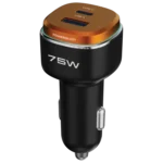 شارژر فندکی 75وات پاورولوژی Powerology Dual-Port مدل PCCSR024BKOG