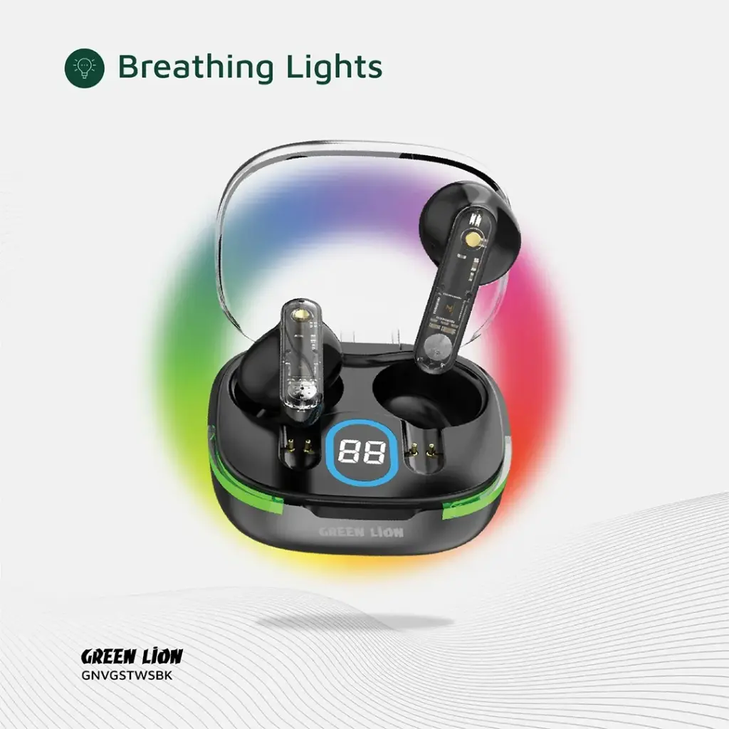 Green Lion Vegas True Wireless Earbuds - Black-02