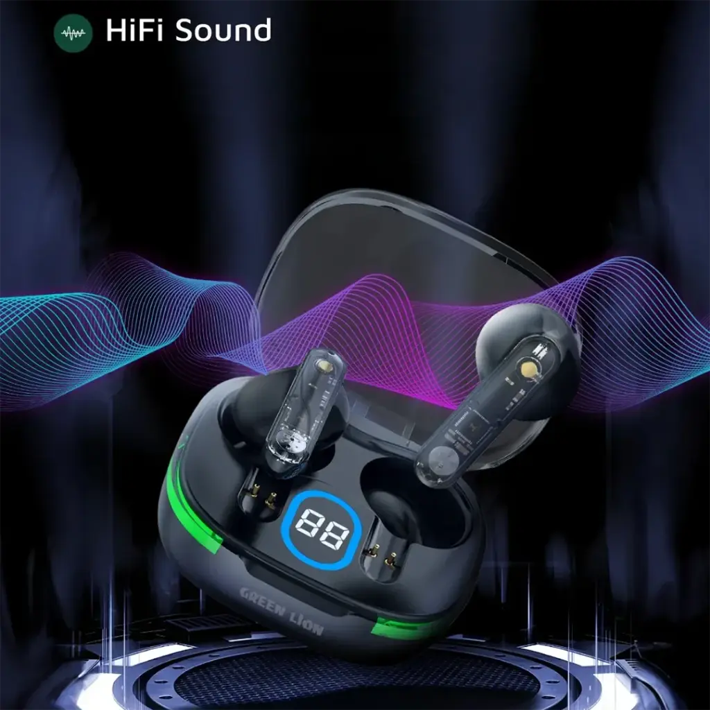 Green Lion Vegas True Wireless Earbuds - Black-04