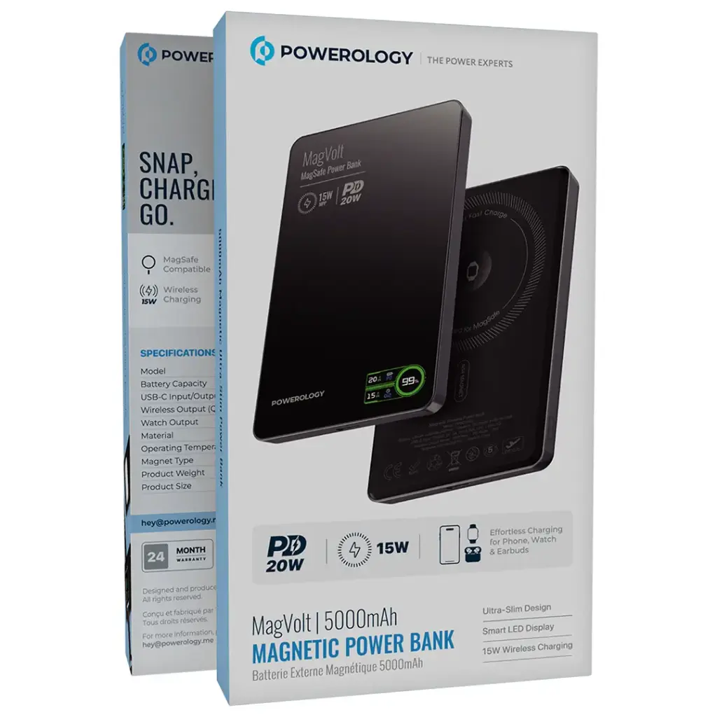 Powerology MagVolt 5000mAh Magnetic Power Bank - Black9