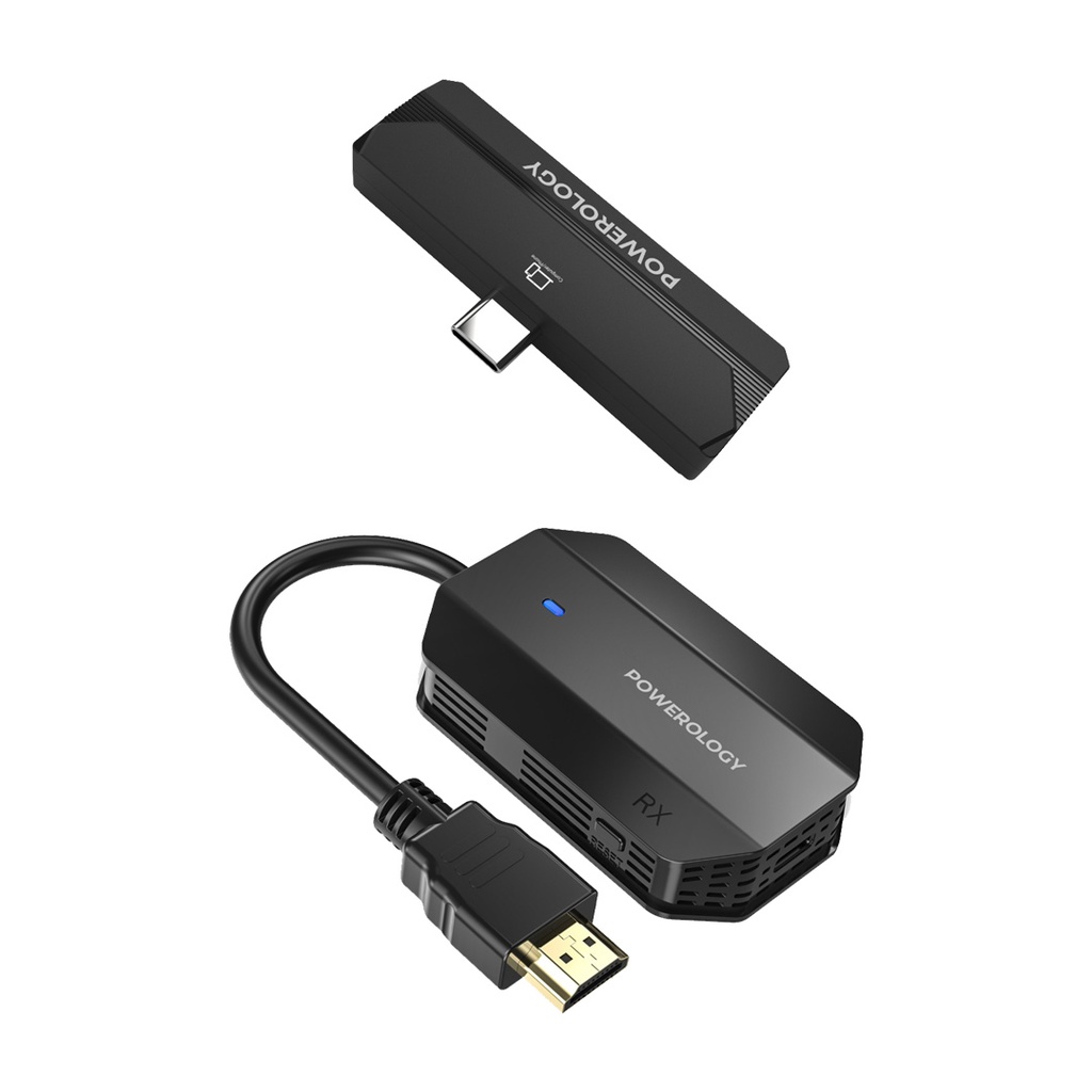 Powerology Wireless HDMI Type-C Adapter Audio & Video-Black